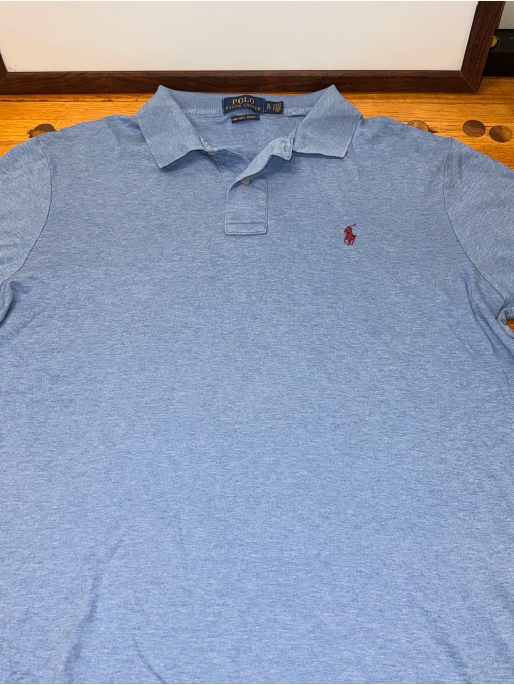Polo by Ralph Lauren Heathered Sky Blue Polo with Red Pony